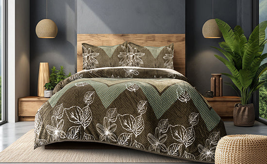 4 Pc Quilt Cover Set - with Fitted Bedsheet Set