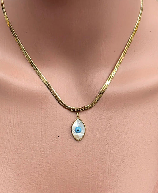 Blue Eye Necklace – 18K Gold-Plated, Waterproof & Tarnish-Resistant