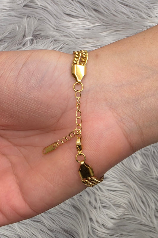 Chain Link Bracelet Blue – 18K Gold Plated, Waterproof & Hypoallergenic