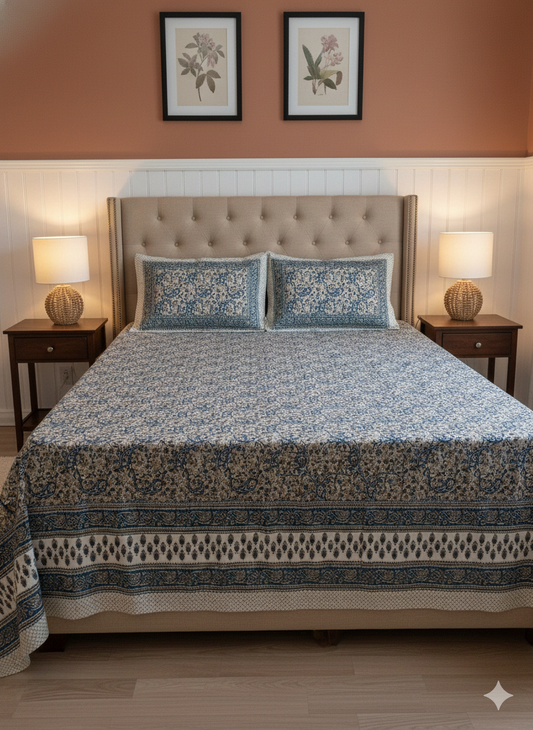 Jaipur 100% Pure Cotton Bedsheet Set
