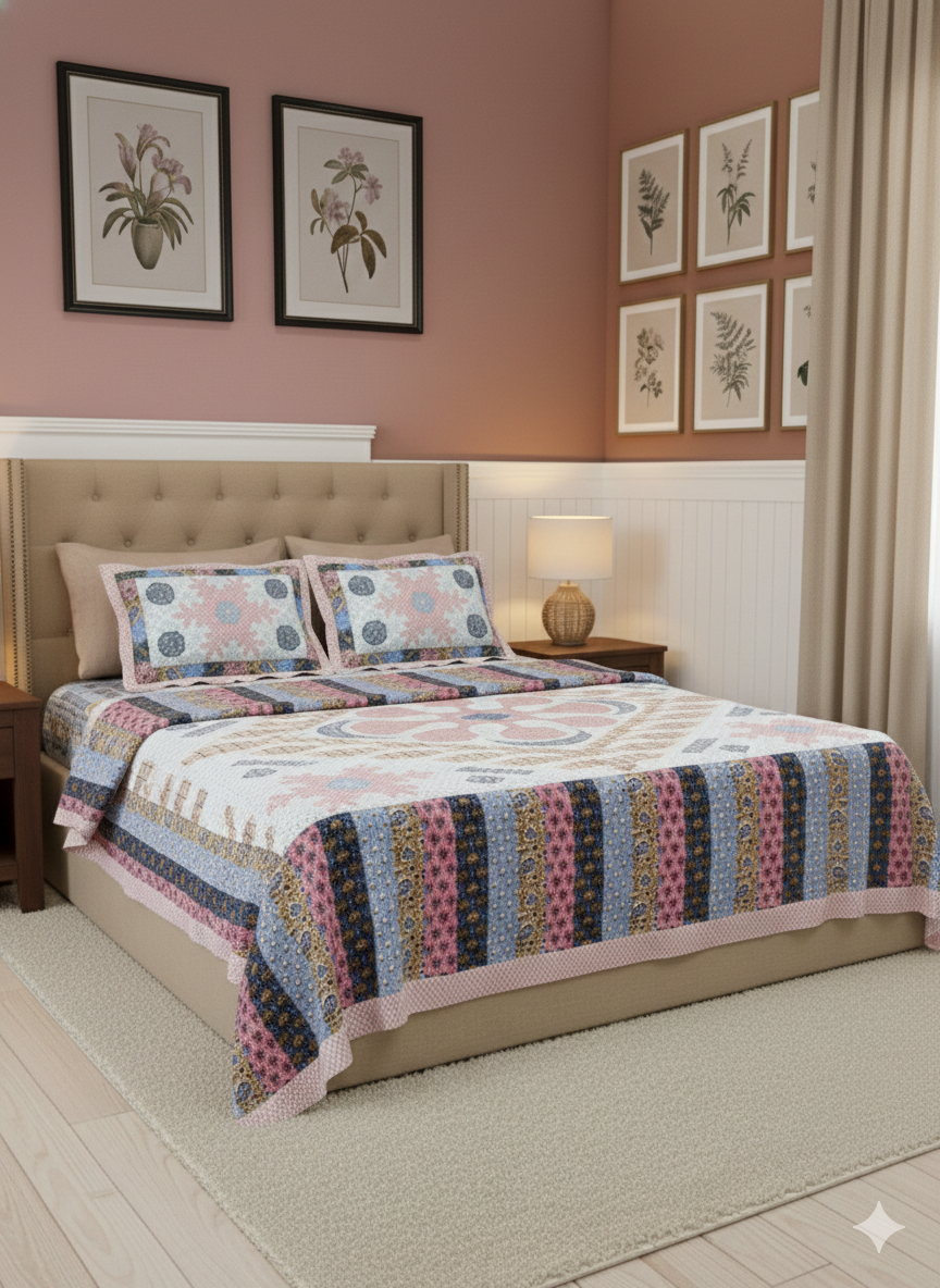 Jaipur 100% Pure Cotton Bedsheet Set