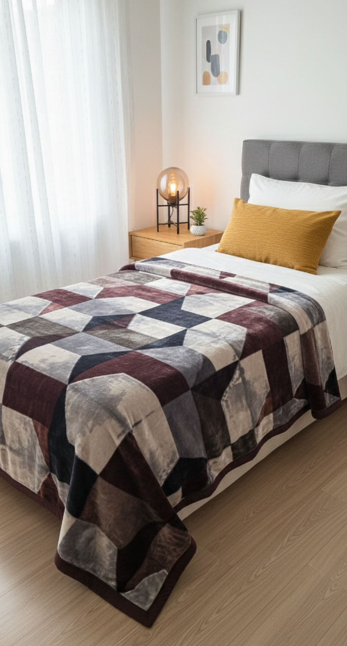 Cloudy Reversible Blanket - Single Bed