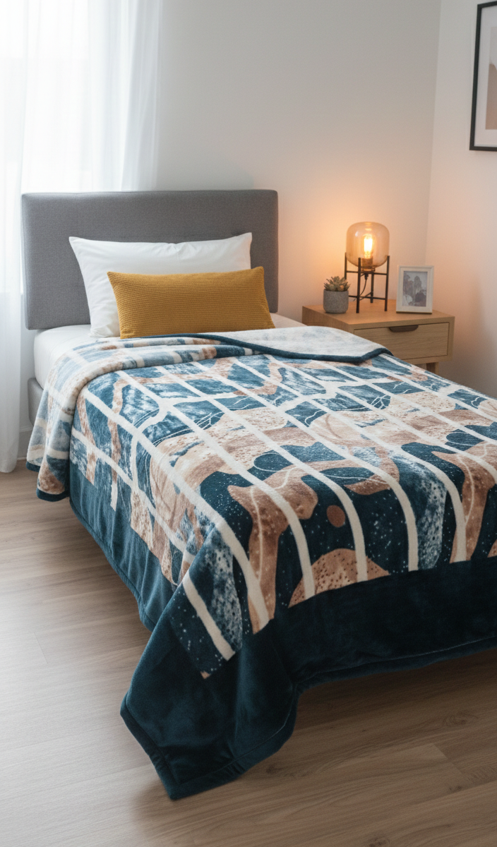 Cloudy Reversible Blanket - Single Bed