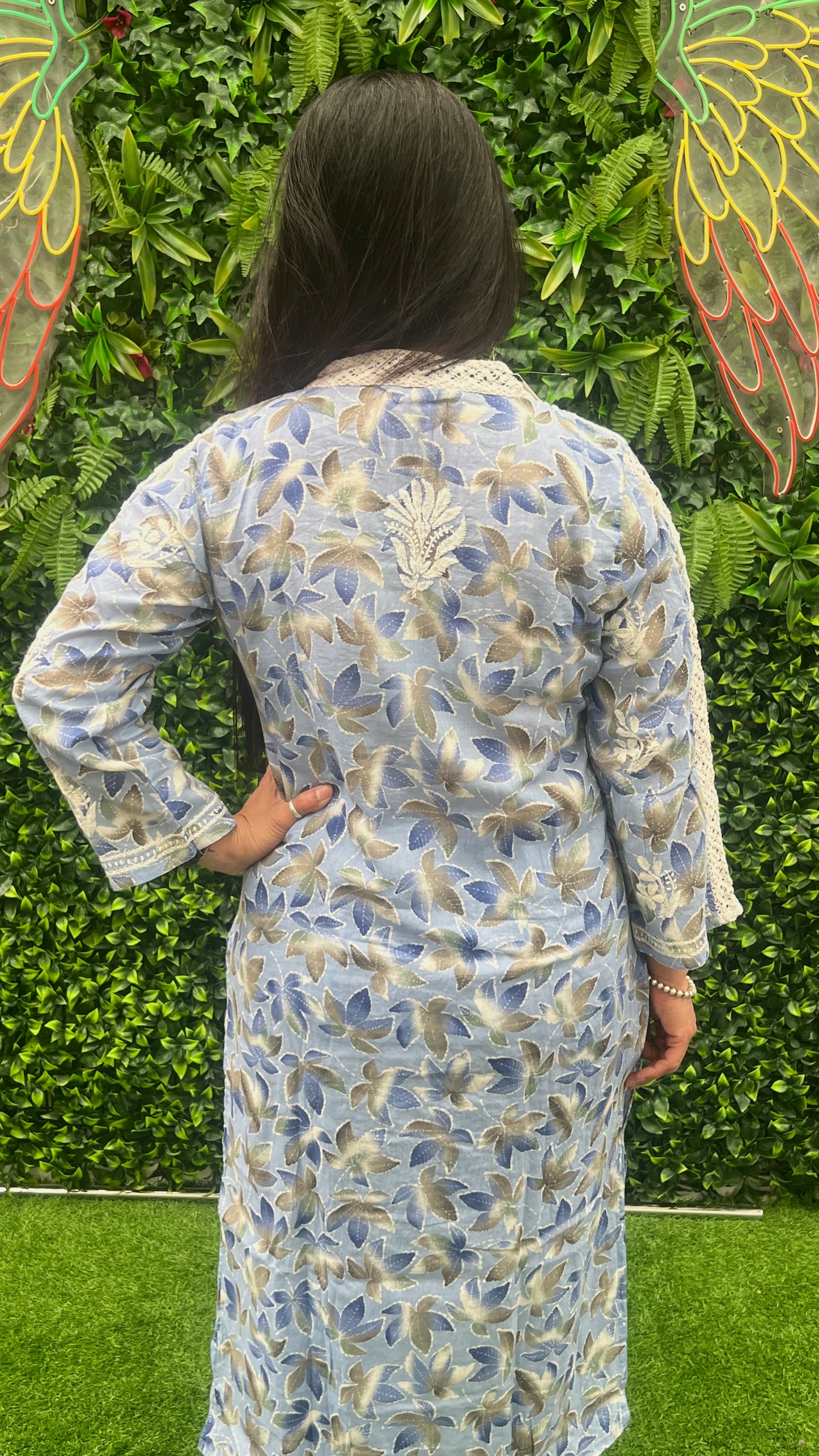 Mulmul Cotton Kurta & Pant Set in Chikankari Handwork