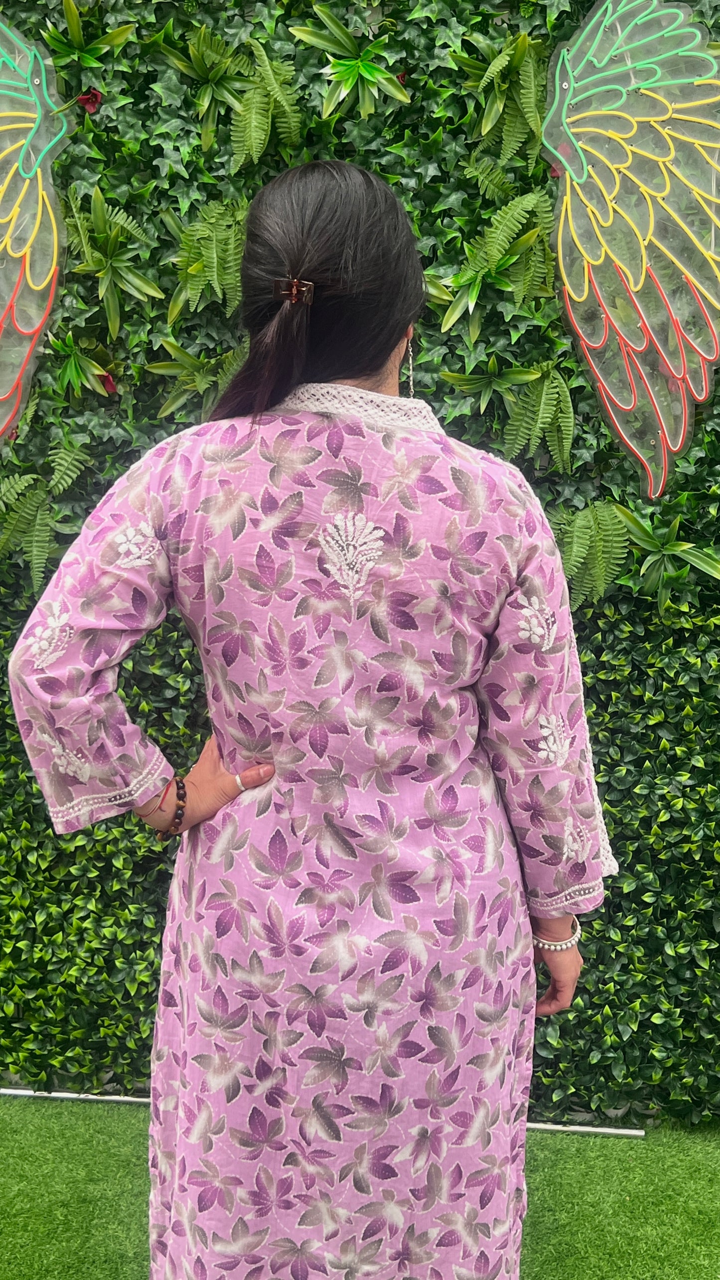 Mulmul Cotton Kurta & Pant Set in Chikankari Handwork