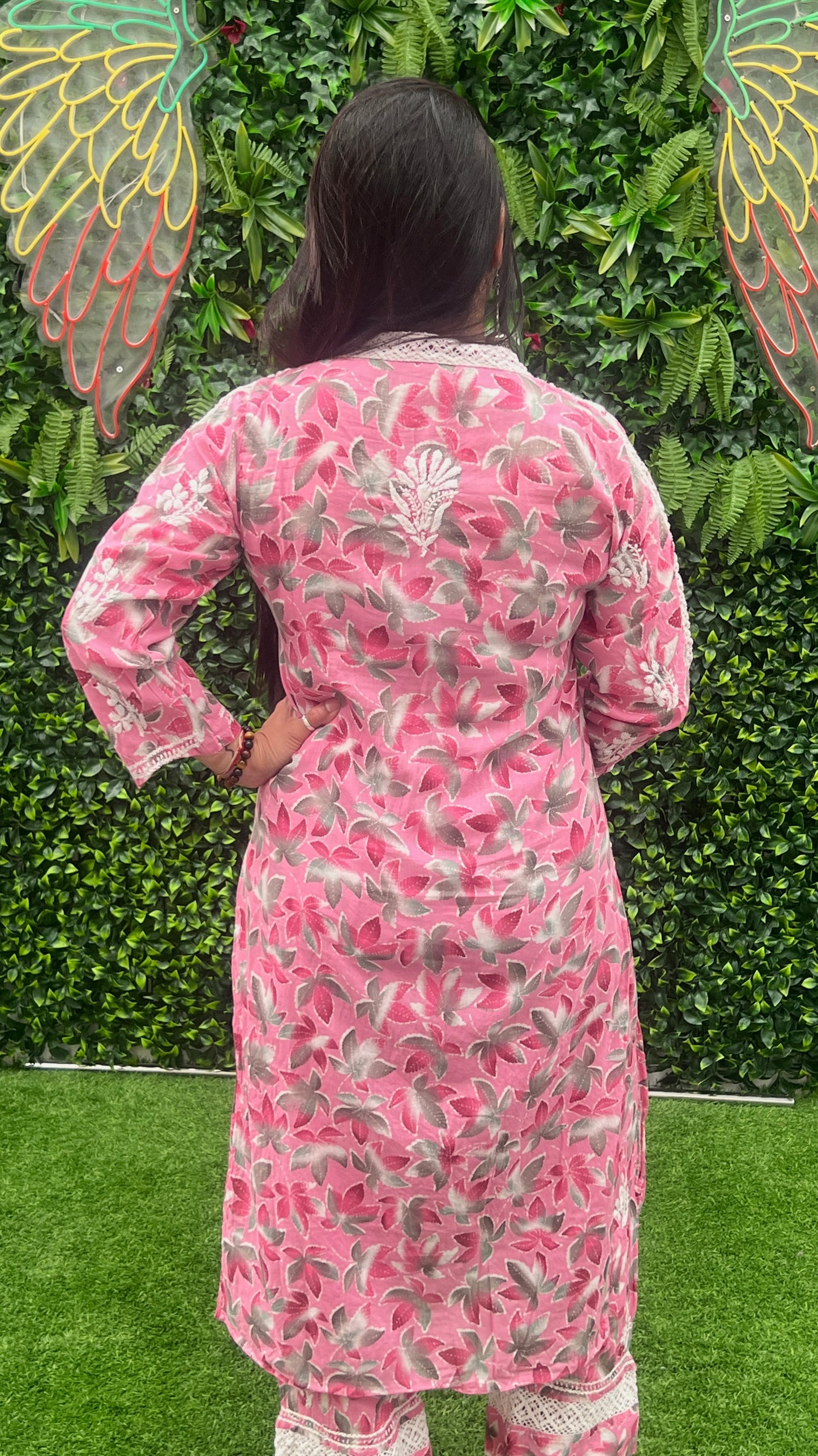 Mulmul Cotton Kurta & Pant Set in Chikankari Handwork