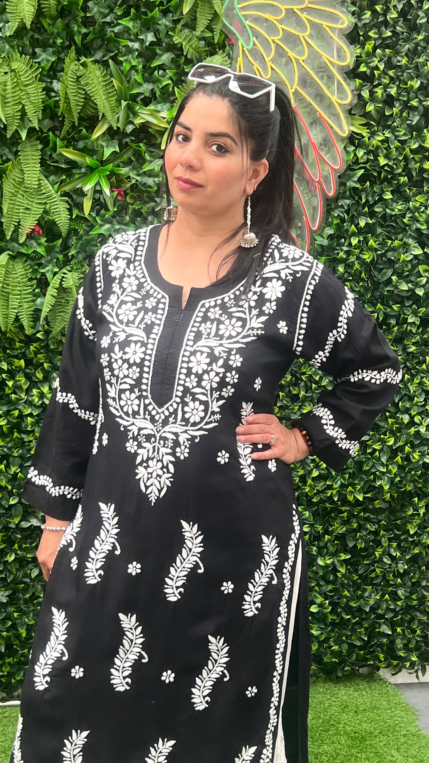 Modal Fabric Kurta with Chikankari Handwork