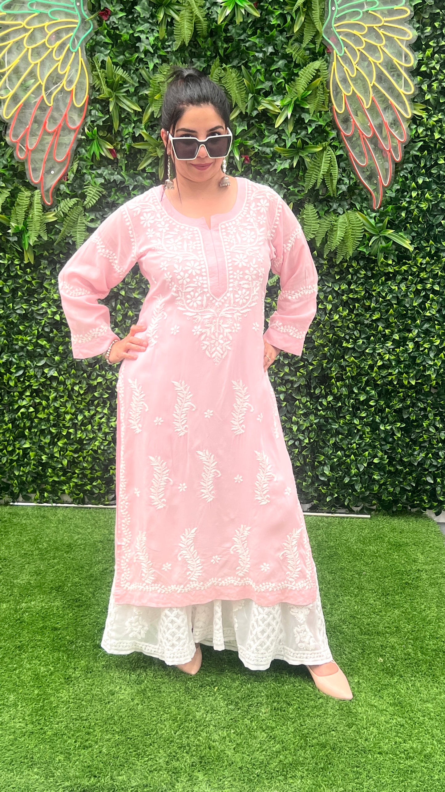 Modal Fabric Kurta with Chikankari Handwork