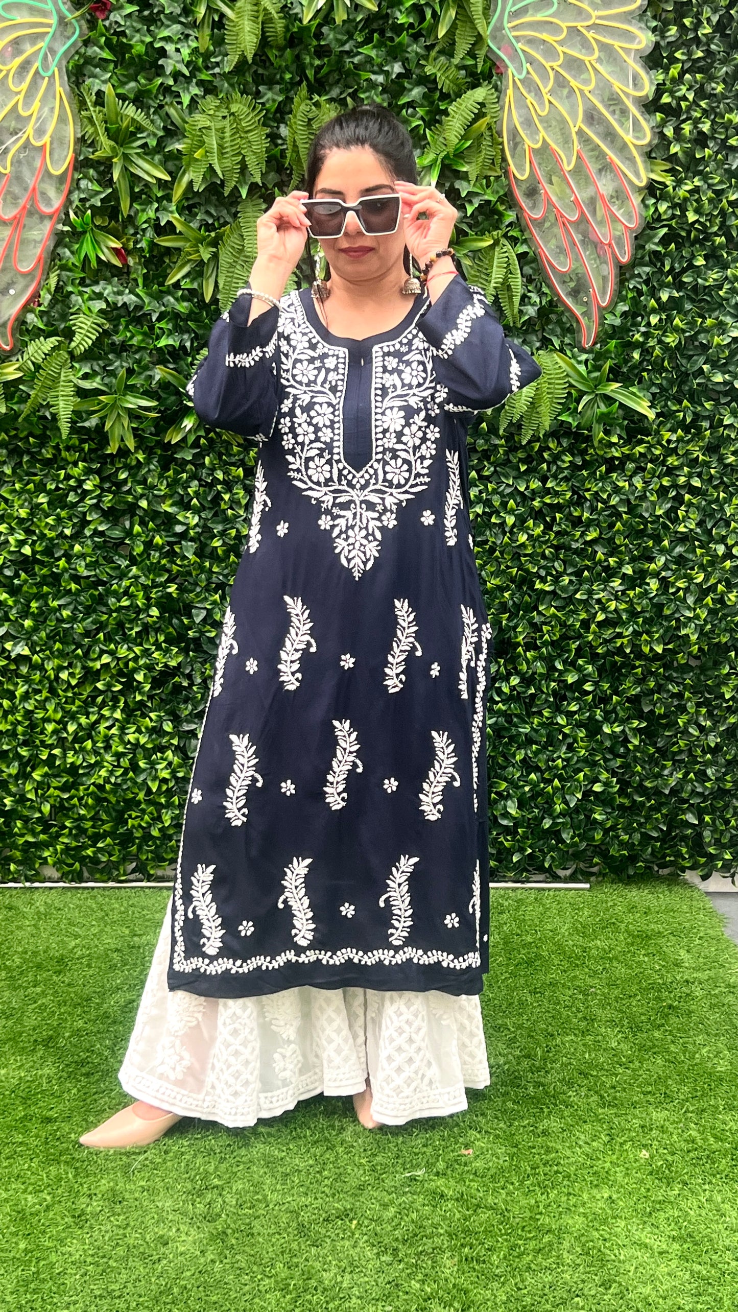 Modal Fabric Kurta with Chikankari Handwork