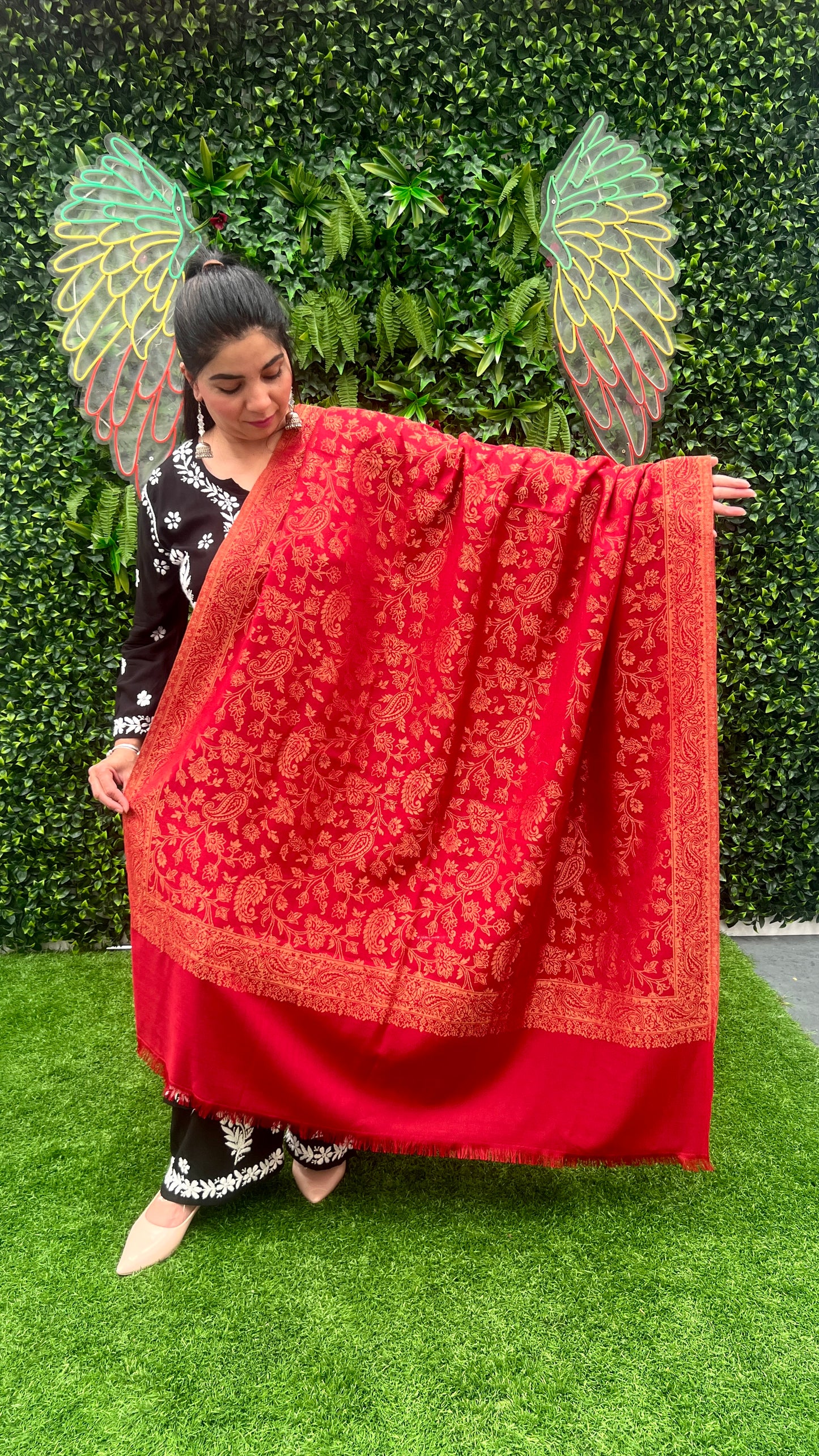 Pure Wool Shawl with Zari Work