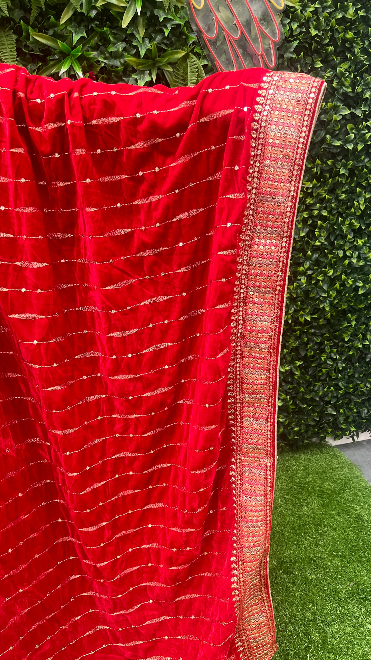 Luxurious Velvet Shawl with intricate detailing