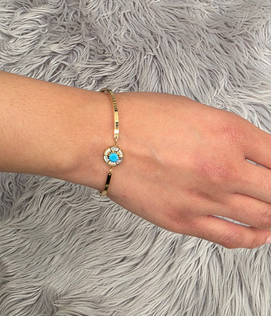 Blue Evil Eye Chain Bracelet – 18K Gold Plated, Waterproof & Hypoallergenic