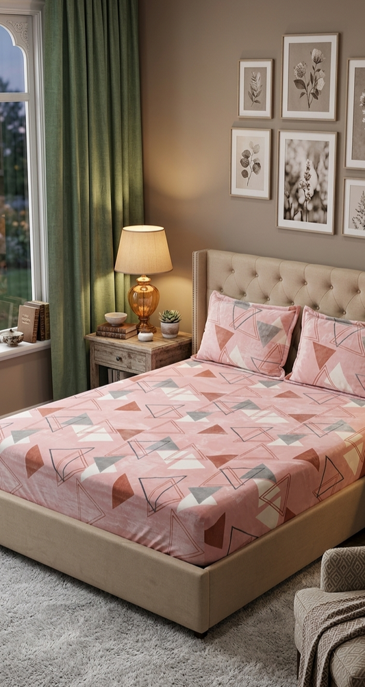 Fitted Plush Warm BedSheet - Queen Size