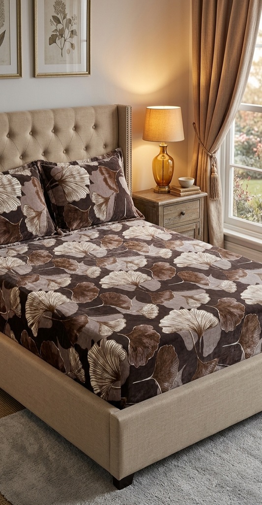 Fitted Plush Warm BedSheet - Queen Size