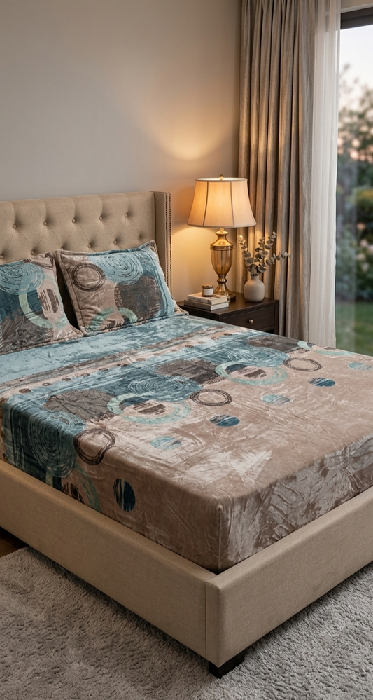 Fitted Plush Warm BedSheet - Queen Size