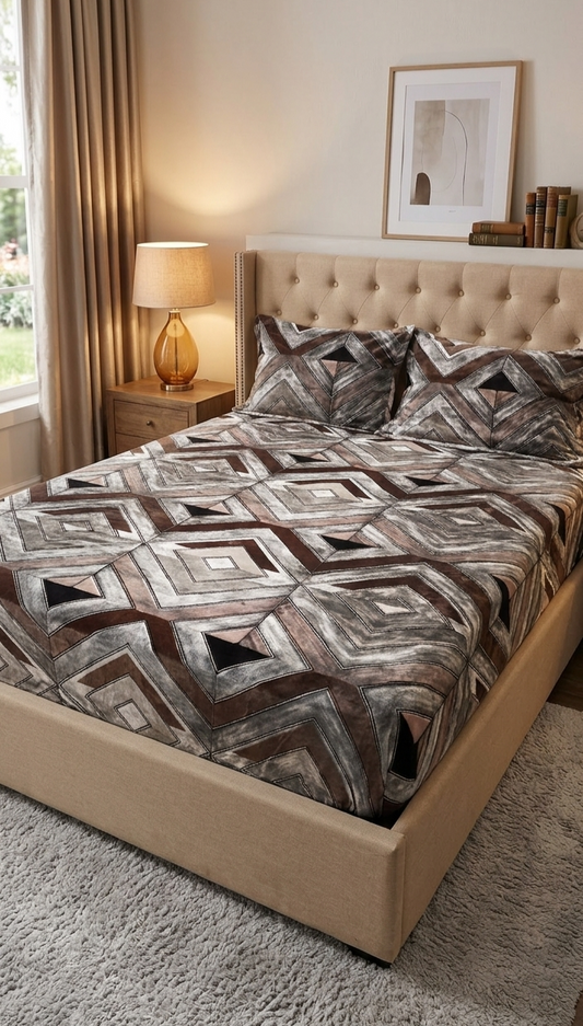 Fitted Plush Warm BedSheet - Queen Size