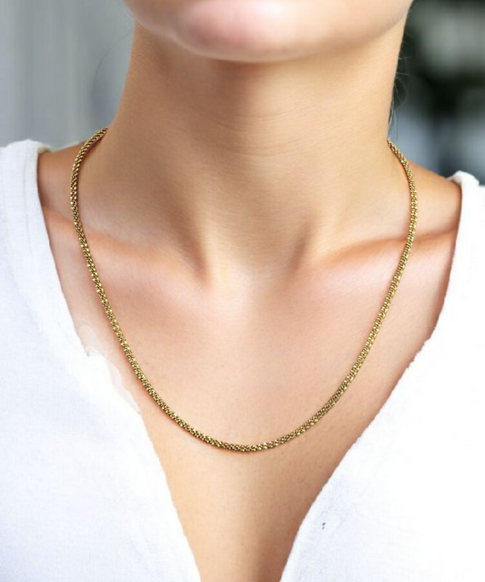 18K Gold-Plated Chain, Waterproof & Tarnish-Resistant