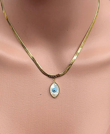 Blue Eye Necklace – 18K Gold-Plated, Waterproof & Tarnish-Resistant