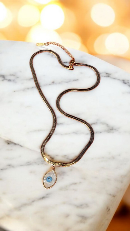 Blue Eye Necklace – 18K Gold-Plated, Waterproof & Tarnish-Resistant
