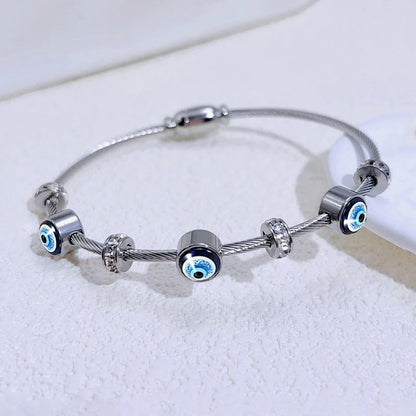 18 CT Silver Plated Evil Eye Bracelet – Waterproof & Hypoallergenic