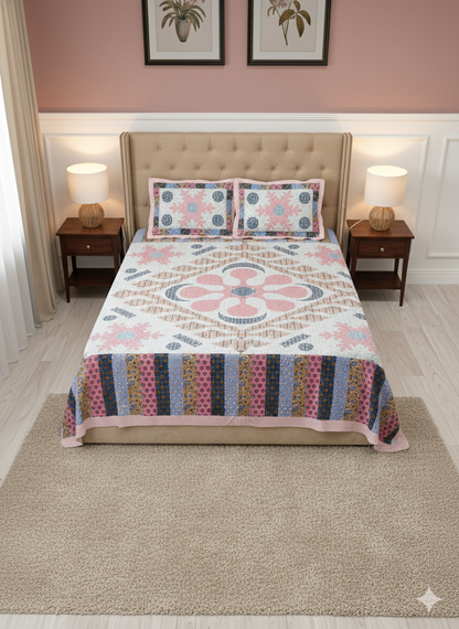 Jaipur 100% Pure Cotton Bedsheet Set