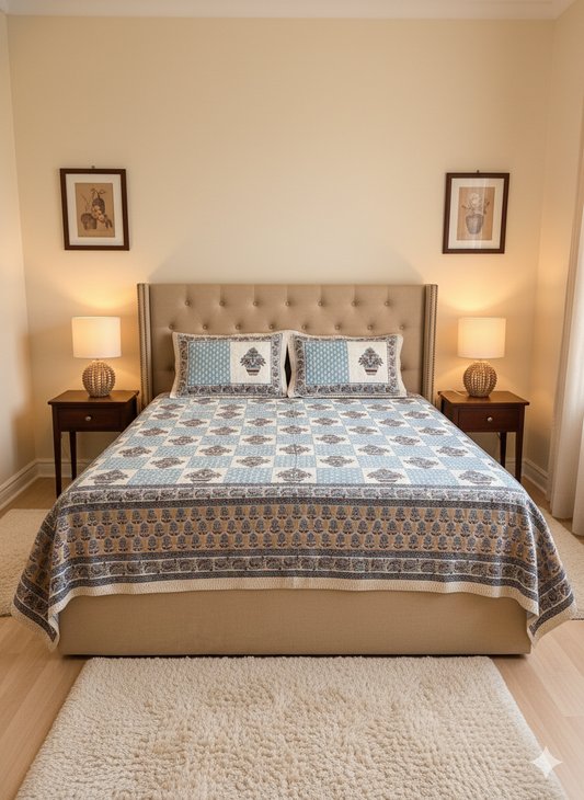 Jaipur 100% Pure Cotton Bedsheet Set