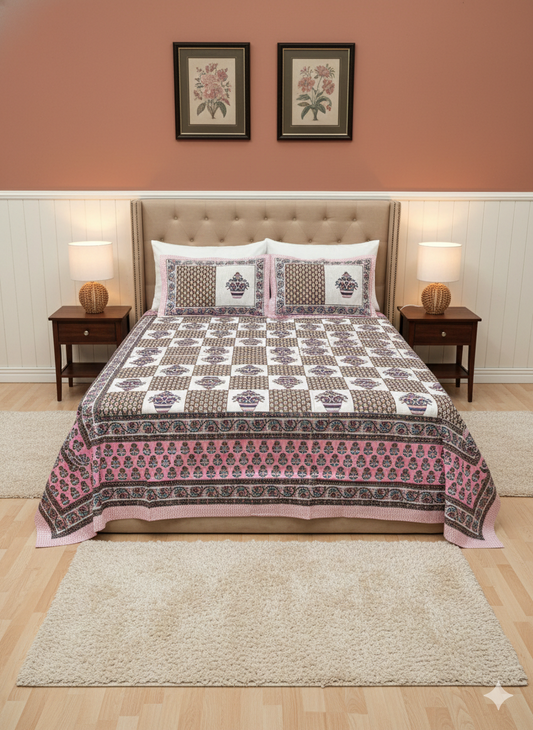 Jaipur 100% Pure Cotton Bedsheet Set