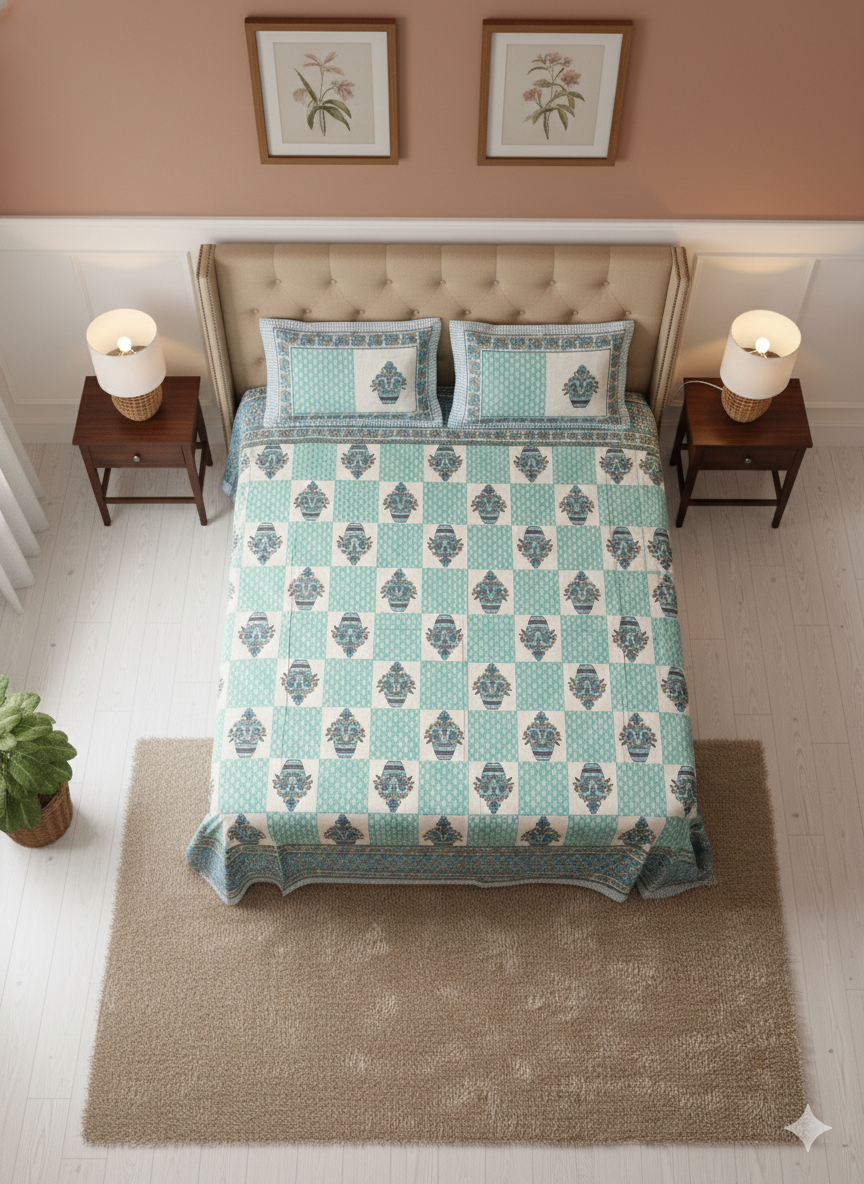 Jaipur 100% Pure Cotton Bedsheet Set
