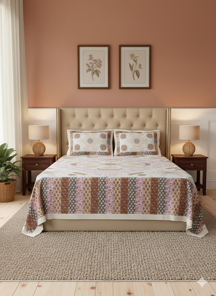 Jaipur 100% Pure Cotton Bedsheet Set