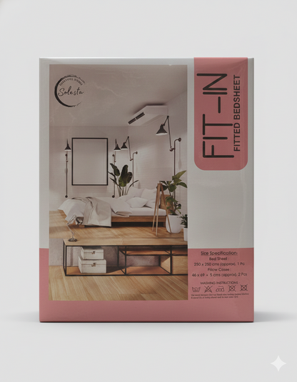 Fitted Bedsheet Set - Elastic Fit - Double & Queen Bed