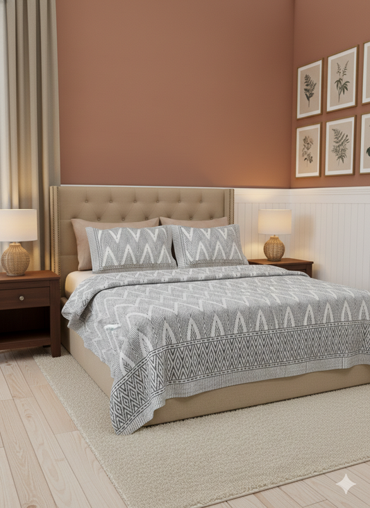 Jaipur 100% Pure Cotton Bedsheet Set