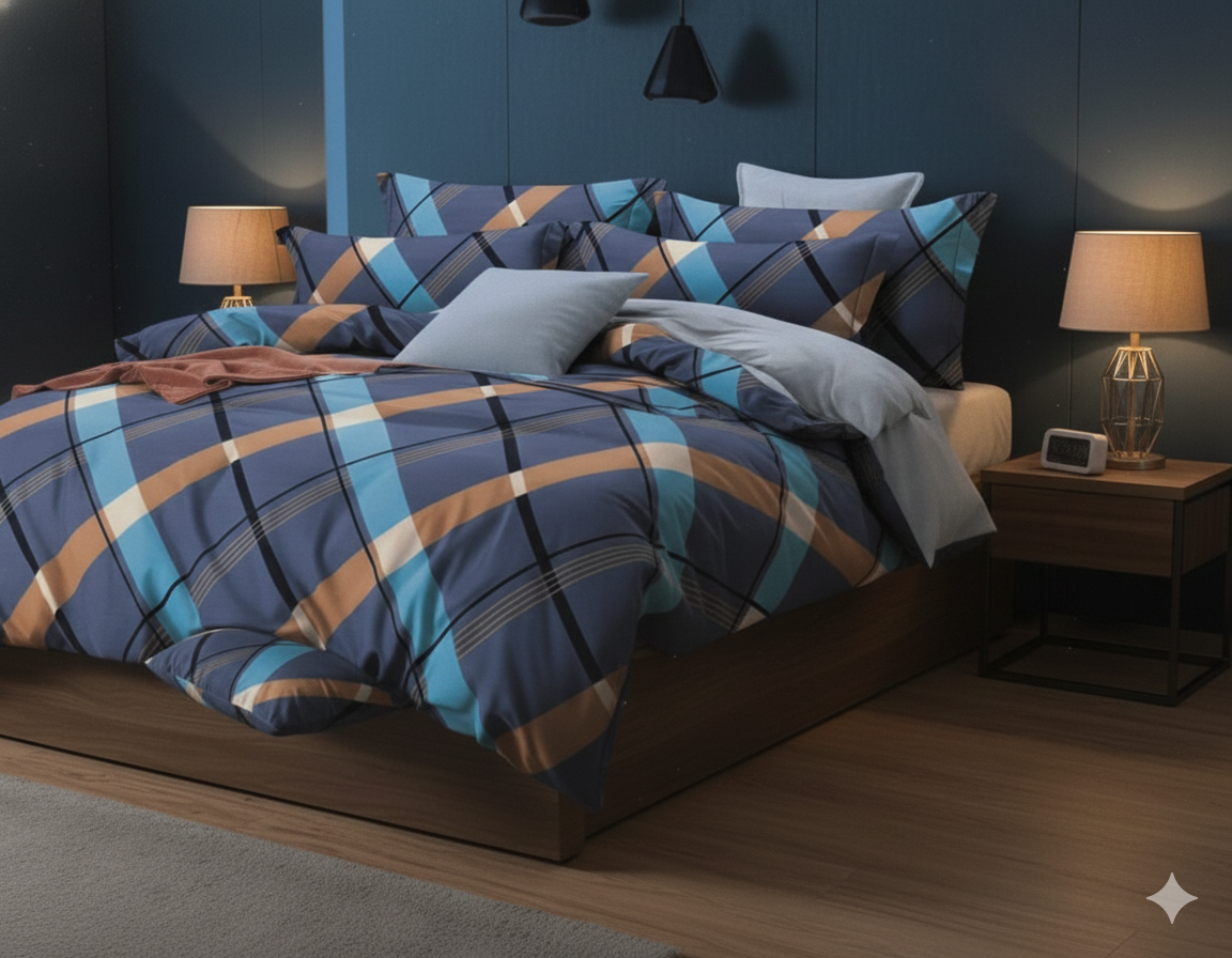 Fitted Bedsheet Set - Elastic Fit Double Bed