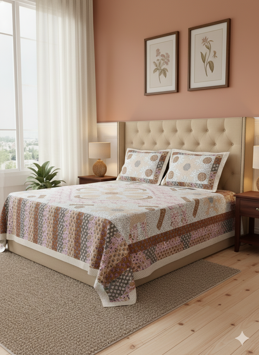 Jaipur 100% Pure Cotton Bedsheet Set