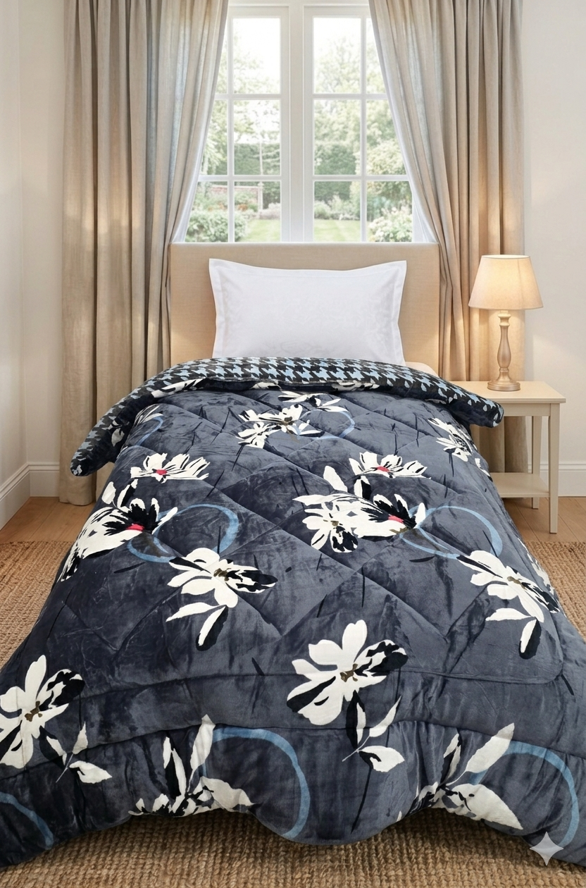 Single Bed Quilt - Reversible Design