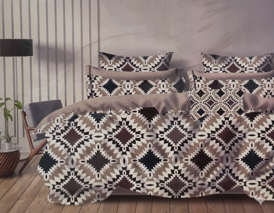 Fitted Bedsheet Set - Elastic Fit - Double & Queen Bed