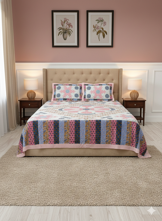 Jaipur 100% Pure Cotton Bedsheet Set