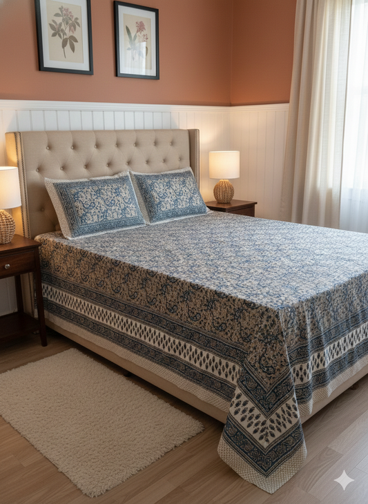 Jaipur 100% Pure Cotton Bedsheet Set