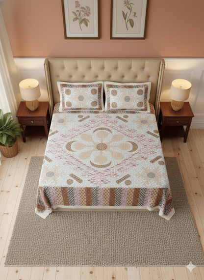 Jaipur 100% Pure Cotton Bedsheet Set