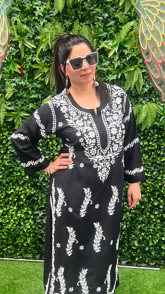 Modal Fabric Kurta with Chikankari Handwork