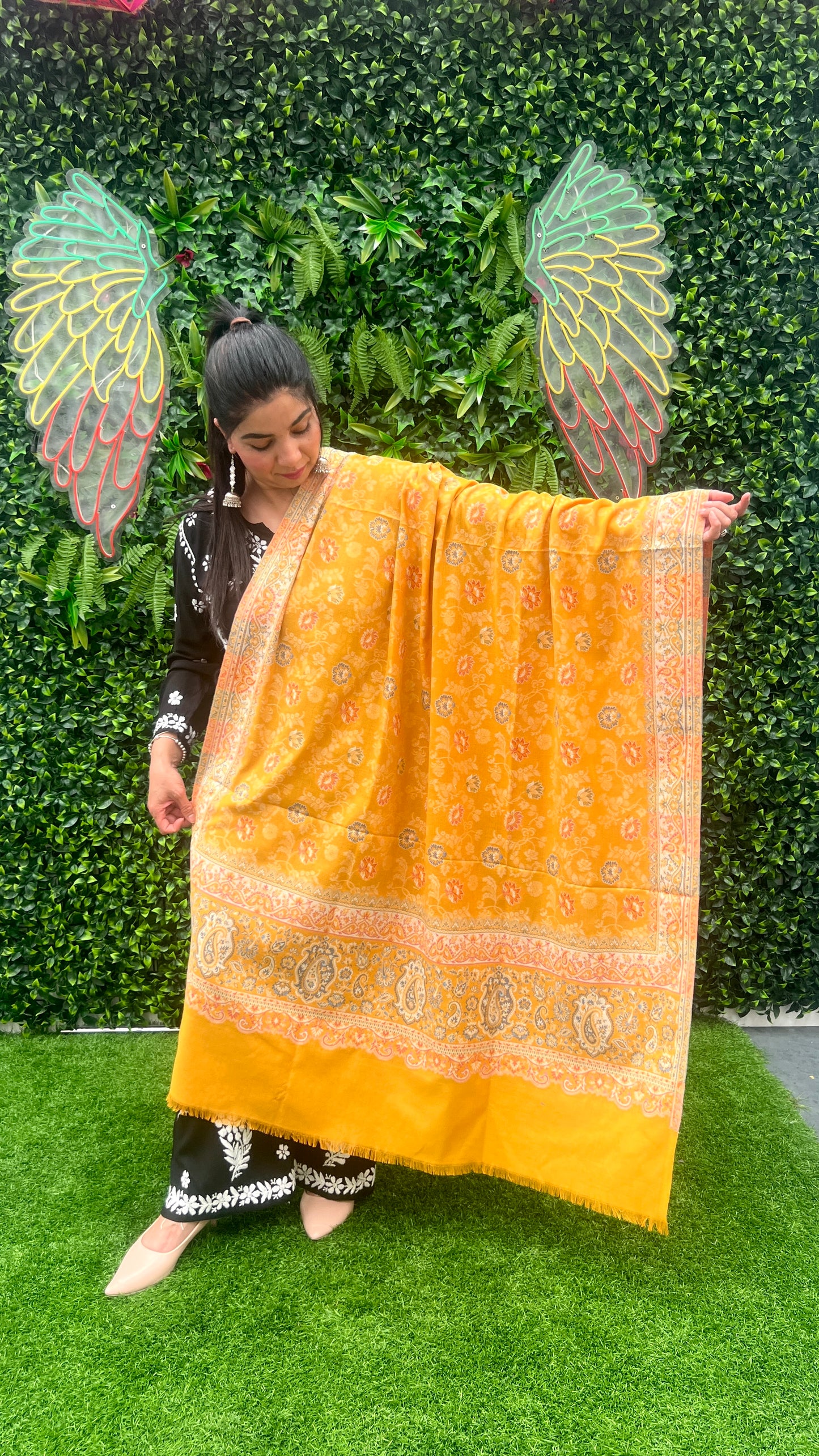 Pashmina Shawl with Seamless Embroidery