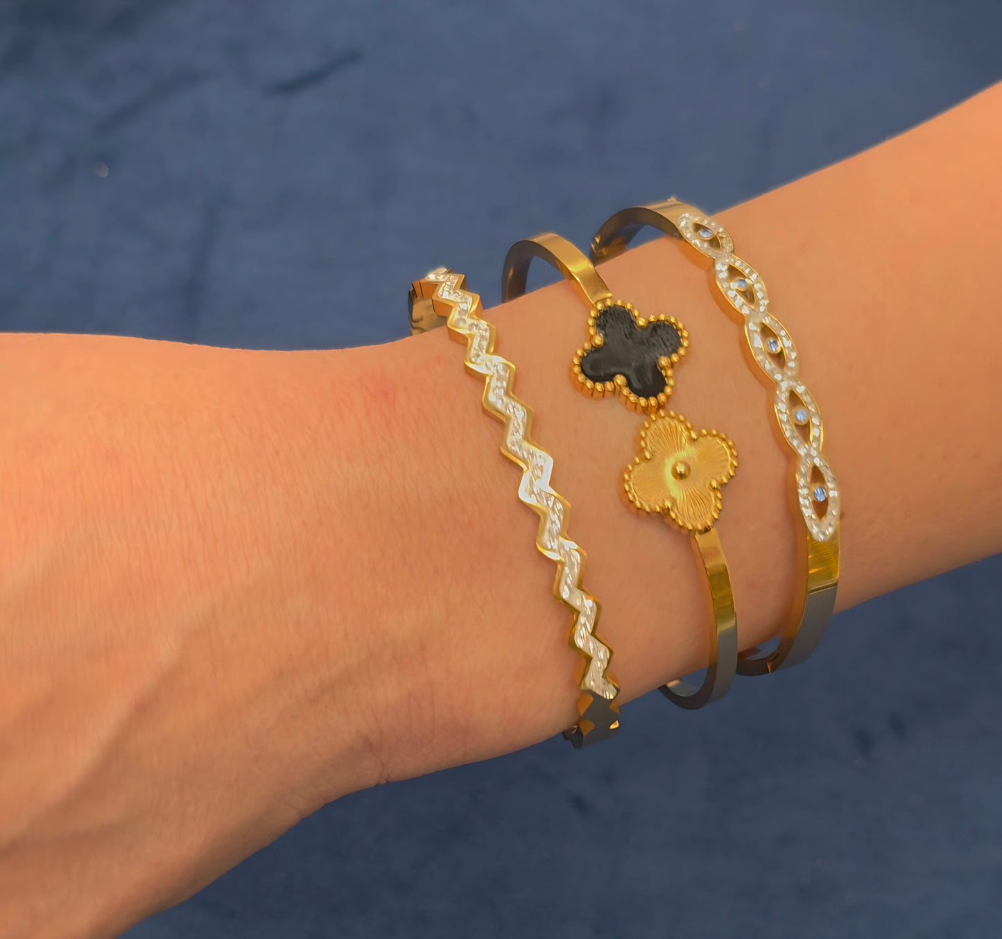 18K Gold Plated Waterproof Bracelet Combo (3-Piece Set)